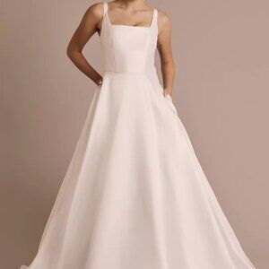 Square Neck Tank Mikado Ball Gown Wedding Dress